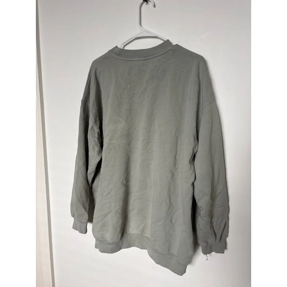 Anine Bing Womens Green Crewneck Sweatshirt With Satin "BING" Logo, new with tag - Picture 6 of 8